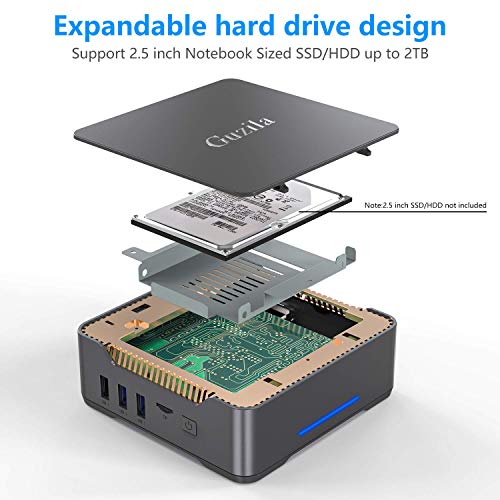 Mini PC, Intel Celeron J3455 Processor(up to 2.3GHz) Windows 10(64-bit) Mini Desktop Computer with HDMI/VGA Port,4GB DDR3/64GB eMMC,Gigabit Ethernet,Dual Band Wi-Fi,Bluetooth 4.2,4K HD