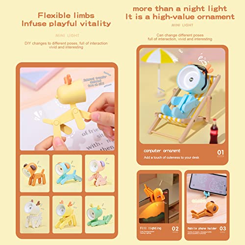 Image of Mini Night Light for Kids, LED Deer Dog Light, Portable, Cute Animal Lamps for Girls, Boys, Bedroom, Baby Room, Orange