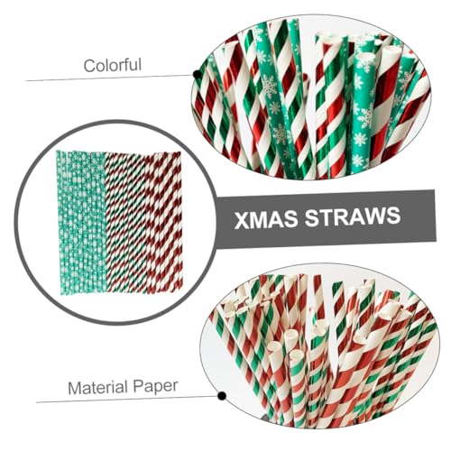 Pajillas de Papel Desechables Navideñas 150 piezas miniatura 6