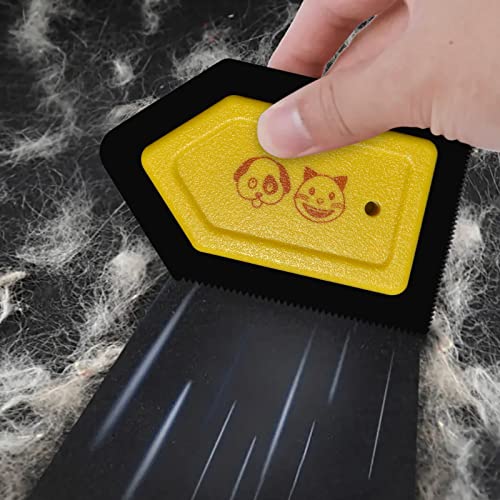 Funny Pet Hair Detailer (Pack of 2 with Gift Box) for Dog or Cat Lovers Unique Gift for Pet Owners, yellow, black, Compact