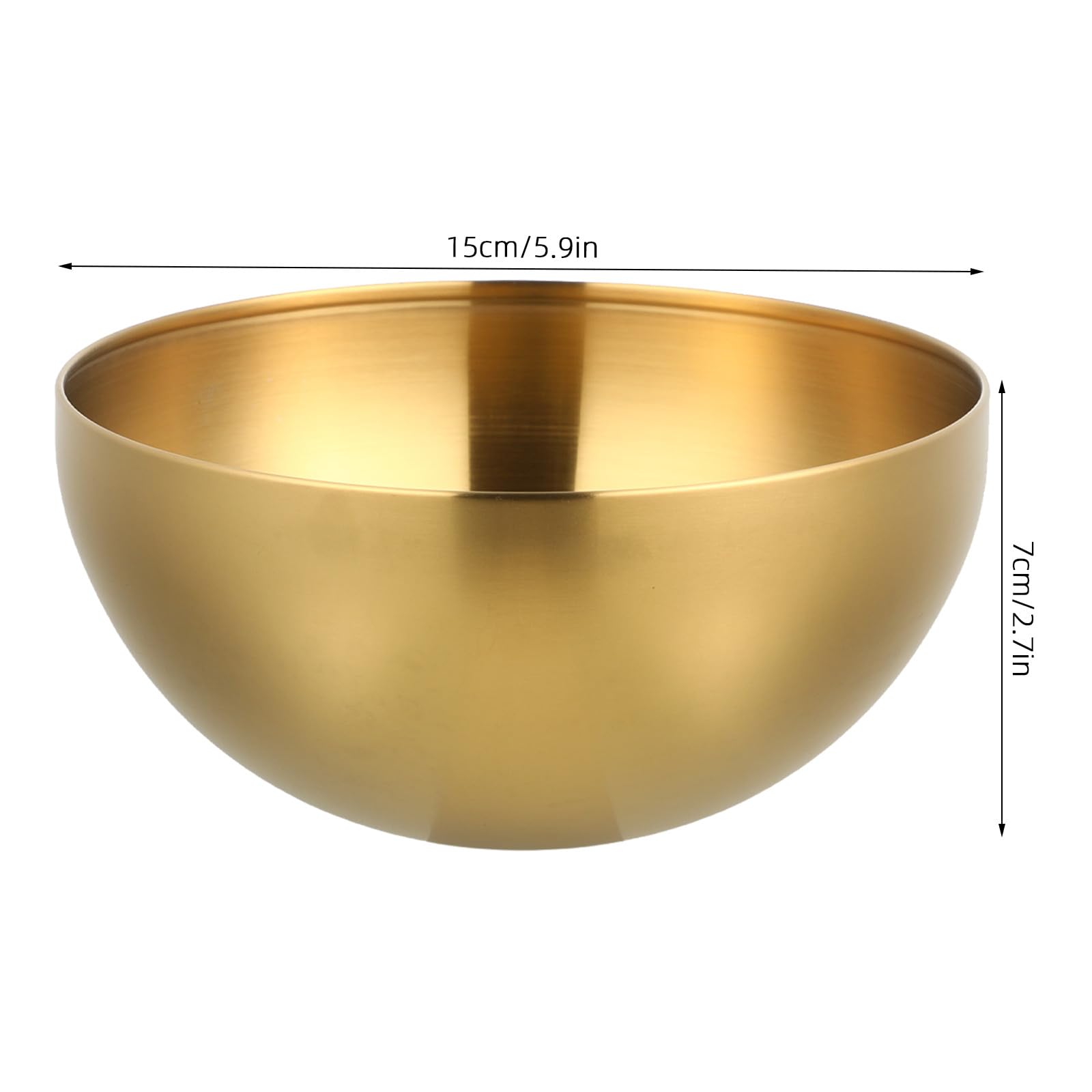 OUNONA 10 cuencos de acero inoxidable para ensalada, grandes, dorados, para mezclar, ideales para ramen, sopa, aperitivos, la cocina y reuniones festivas (15 cm).