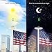 Sunix Solar Flag Pole Lights 30 LED, IP65 Weatherproof Flagpole Downlight with 11 Pcs Big Solar Panel for 15 to 25 Ft, Auto On/Off Night Lighting