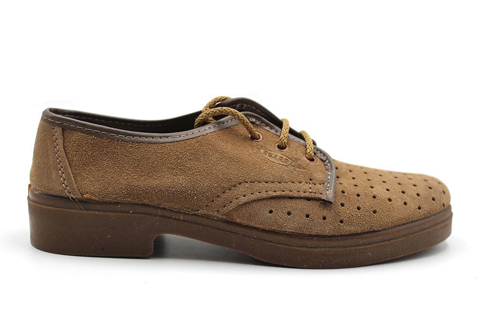 SEGARRA - Zapato de Trabajo para el Campo, de Piel, Suela de Goma,tacón,Calada,Orificios, para: Hombre