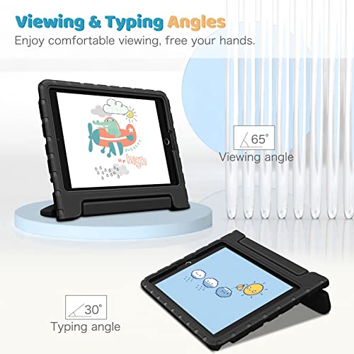 Fintie Kids Case For Ipad 9Th / 8Th / 7Th Generation (10.2 Inch 2021/2020 / 2019 Model)- Shockproof Light Weight Handle Stand Case, Also Fit Ipad Air 3 10.5" 2019 & Ipad Pro 10.5" 2017 (Black) #TOP3