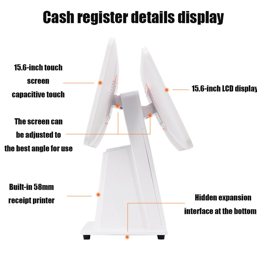 Registratore di cassa del touch screen a doppio schermo, catering del supermercato, pagamento conveniente
