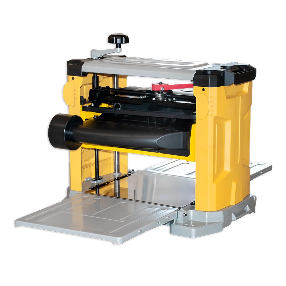 BAMATO Dickenhobelmaschine BH-330 | mit 3 Hobelmessern | 330mm Hobelbreite | neue Messerwelle | 1800 W Motor | 152mm Durchlasshöhe | Klappbare Auf-/Abnahmetische | Dickenhobel Maschine Werkstatt