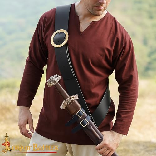 Lord of Battles Pirate Leather Belt with Sword Hanger Baldric Sword Hanging Belt Handcrafted From Genuine Buff Leather2