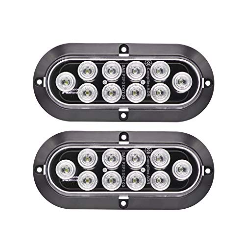 Meerkatt (Pack Of 2 6 Inch Oval White Led Smd Sealed Surface Mount Side Marker Bulb Reverse Backup Tail Lights Waterproof Boat Rv Trailer Lorry Truck 12V Dc Da12 #TOP5