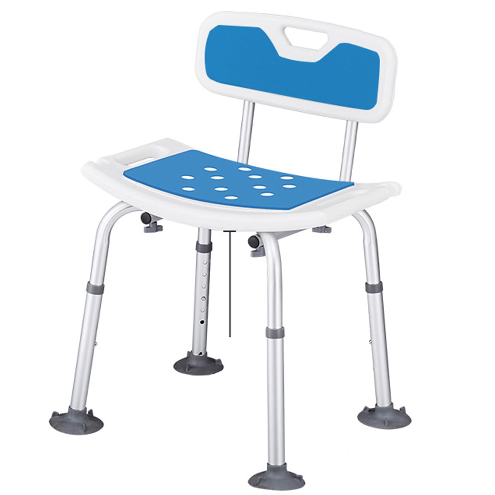 Silla De Ducha con Respaldo De Baño para Adultos Antideslizante Altura Regulable Ayuda para Baño para Ancianos Discapacitados Y Movilidad Reducida