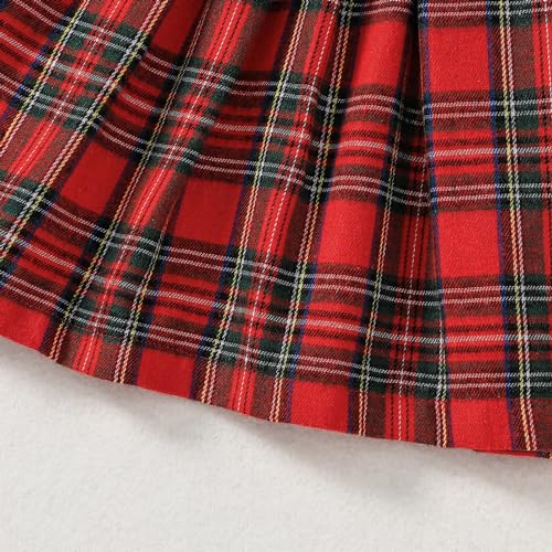 Baby Toddler Girl Fall Winter Clothes Christmas Outfit Xmas Plaid Dress Christmas Dress4
