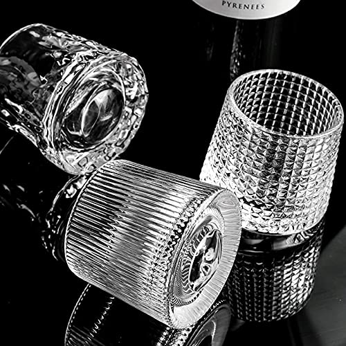 Vidrio de barra para whisky vasos de agua giratorios juego de 3 copas de 5oz 6