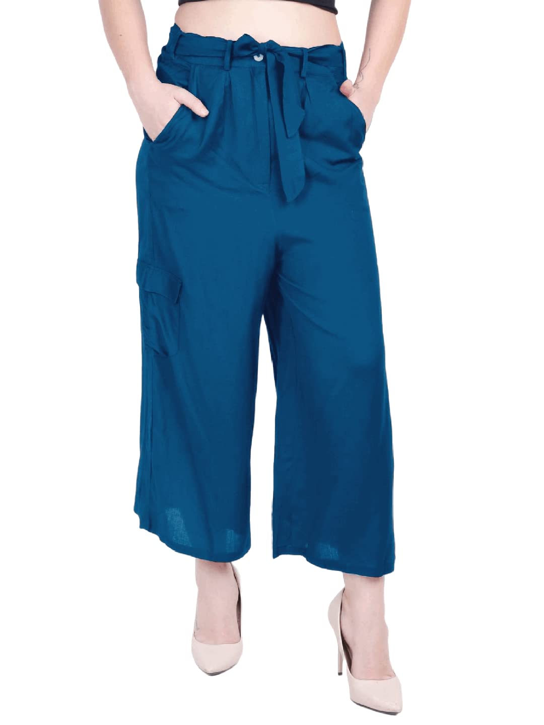 PATRORNACotton Women's Chinos Style Culotte Capri Pant