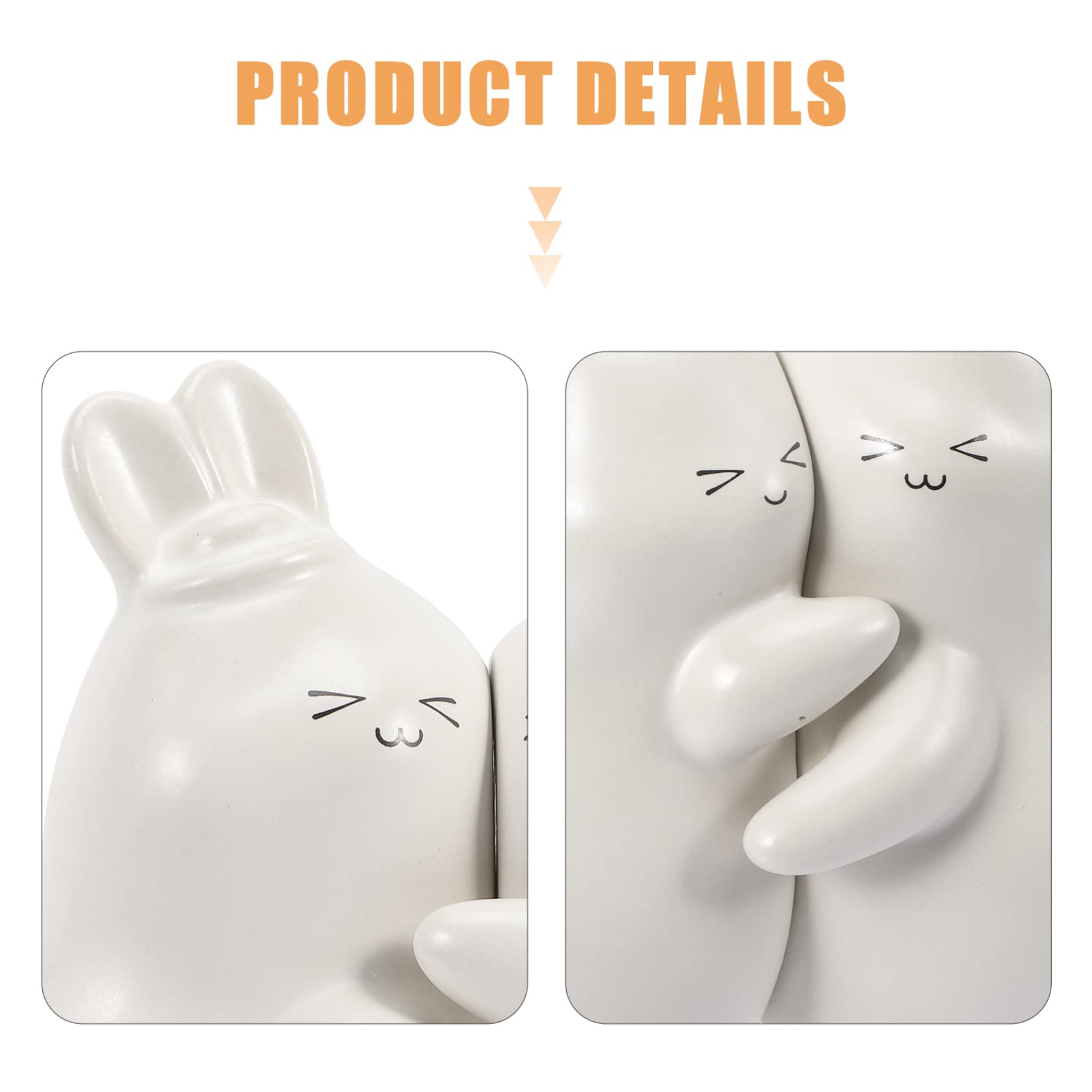 Veemoon Fermalibri in Ceramica Forma Di Coniglio Fermalibri Decorativi Multifunzione Per Mensole e Scrivania Organizzatori Di Libri Antiscivolo