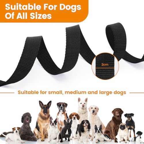 HAPPY HACHI Schleppleine für Hunde, 3m /5m /10m /15m /20m /25m /30m /33m Nylon Hundeleine mit Handschlaufe, Trainingsleine mit D-Karabiner,Lange Hundeleine,für Gehorsamkeitstraining (Schwarz, 10m)