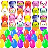 24 Pack Prefilled Easter Eggs With Toys Slow Rising Squishy Axolotl, Kids Easter Basket Stuffers for Boys Girls, Non Candy Easter Gifts for Kids Egg Hunt Supplies Party Favors