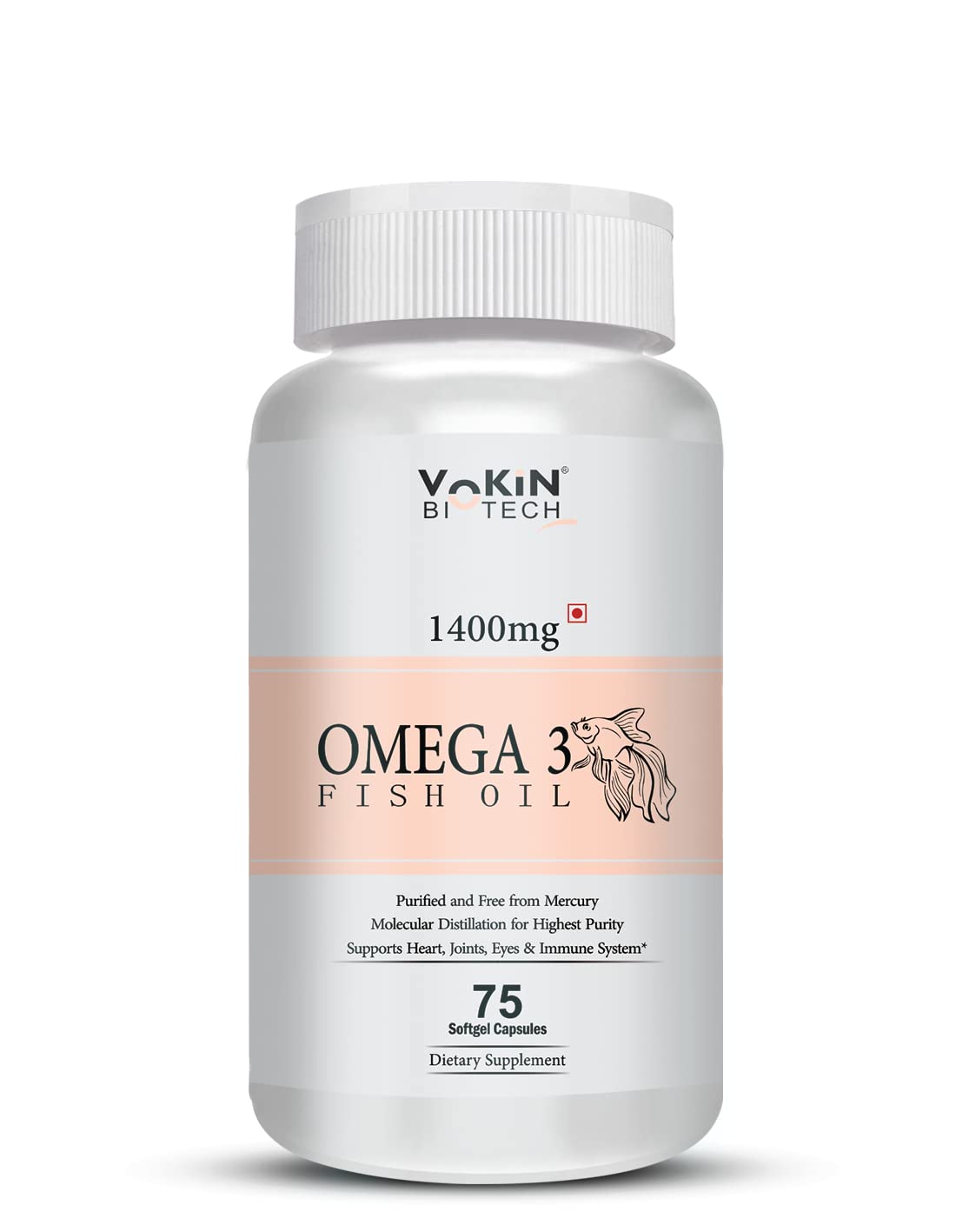 Vokin Biotech Omega 3 Fish Oil 1400 Mg For Support Heart, Joints & Immune System 75 Softgel Capsules (B08S7377DG) Amazon Price History, Amazon Price Tracker