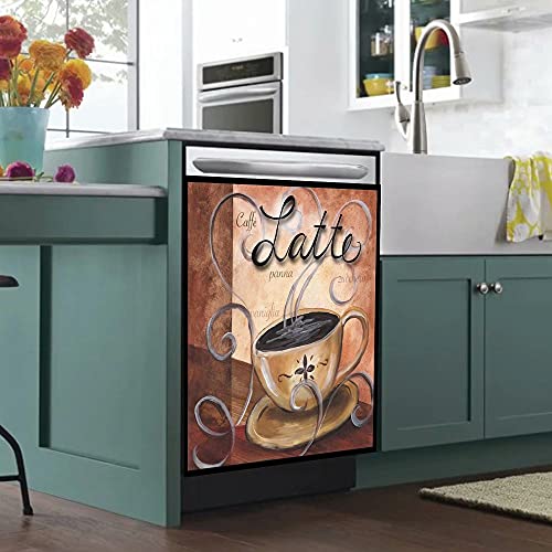 Homa Caffe Dishwasher Sticker Decal, Oil Painting Rustic Magnetic Refrigerator Cover For Home 23Inch W X 26Inch H, 23Wx26H #TOP2