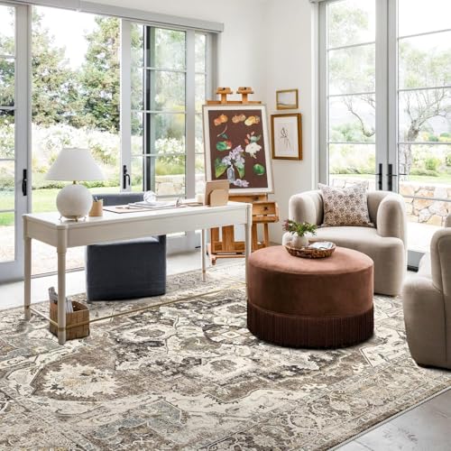 YOUFORTONG Washable 10x14 Area Rugs: Rugs for Living Room Ultra Soft Carpet for Bedroom Waterproof Rug Non Slip Rugs for Hardwood Floors (Beige, 10x14)