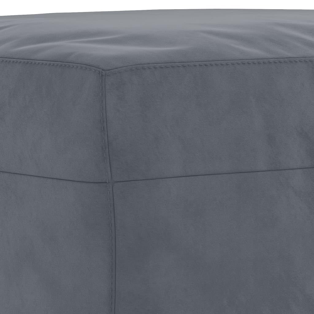 Juego de 4 sofás de terciopelo gris oscuro, 198 cm, moderno juego de sofá con sillón de 2 plazas, 3 plazas y taburete, estructura de metal resistente para salón, oficina y estudio