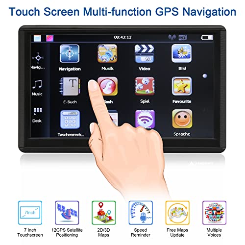 TENSWALLXCJC Navigationsgerät für Auto LKW 2023: PKW Touchscreen 7 Zoll 8G 256M Navigation mit Sprachführung… – Bild 4