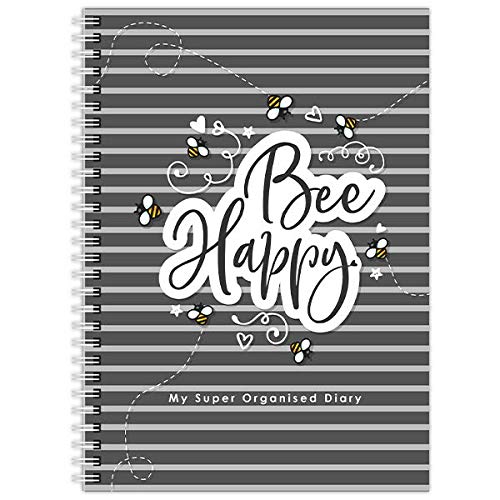 My Super Organised Diary, 12 Months, Undated, Week-to-View, Colourful, Organiser, A5 (Bee Happy)