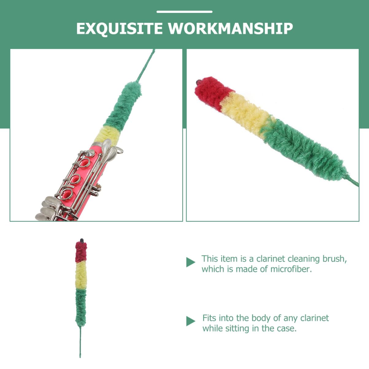 FAVOMOTO Clarinet Cleaning Brush Saxophone Clarionet Remover Tool Material Instrument Cleaner for Preventing Pad Replacement