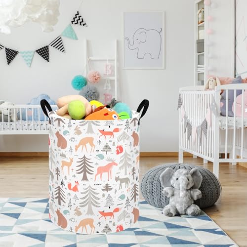Image of Kids Laundry Storage Hamper Toys Nursery Bin with Handles | Gift Laundry Basket ,Storage Basket for Kids Room Bedroom Decor