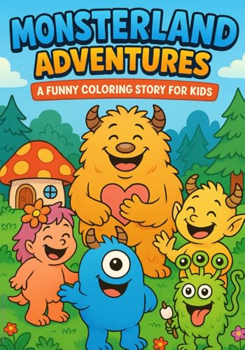 Monsterland Adventures: A Fun and Easy Coloring Book for Kids Ages 4?8, Bold and Easy, Simple and Big Designs for Fun and Relaxa