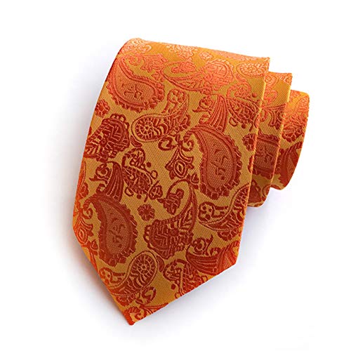 Lanfire Gravata masculina clássica de tecido jacquard floral com estampa de paisley, 16, G