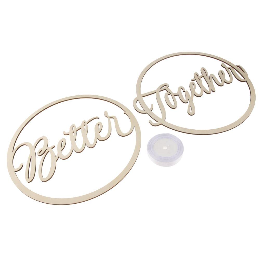 Holzschild Hochzeitsstuhl Anhänger Deko Schriftzug Rund Holz Hänger Set mit Kordel für Stühle für Hochzeit Verlobung Jubiläum Gartenfe, Holz, wie beschrieben