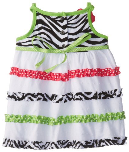 Rare Editions Baby Girls' Zebra Print To Dress with Ruching2