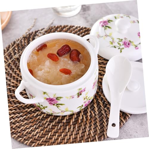 Bol céramique avec couvercle vaisselle de cuisine soupe ragoût
