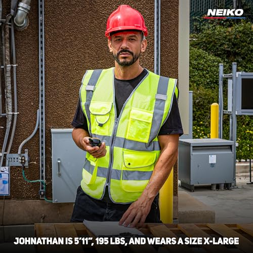Image of Neiko High Visibility Safety Vest ANSI Class 2, 9 Pockets