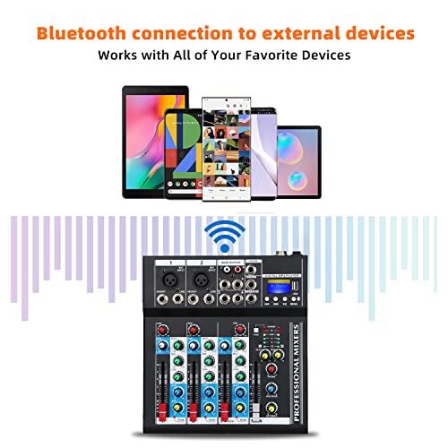 Depusheng HT4 Bluetooth-kompatible professionelle tragbare digitale DJ-Konsole mit USB-4-Kanal-Mixer Audio-Interface… - Image 6