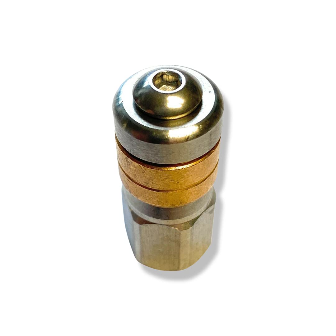 Buse Rotative De Nettoyage De Canalisations 1/4" - Compatible Kärcher, Kränzle, WAP, Alto - Acier Inoxydable Et Laiton