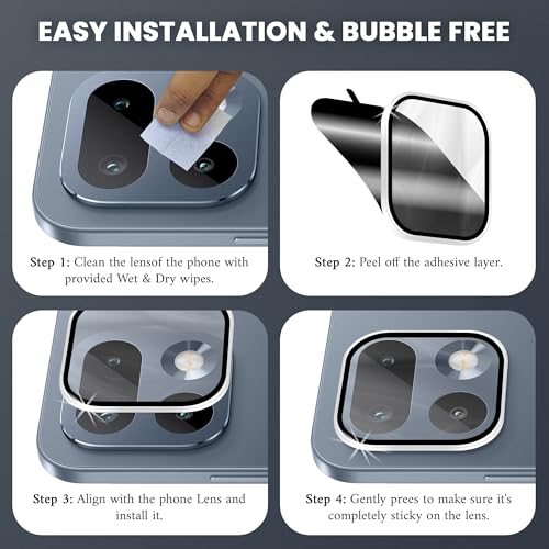 Image of ArmourPro Camera Rings Tempered Glass Compatible for Realme 16 Pro (6.78 Inches) Tough HD Individual Aluminum Alloy Rings 9H Camera Cover, Scratch-Resistant,Camera Lens Protection| Silver, 1 Pack
