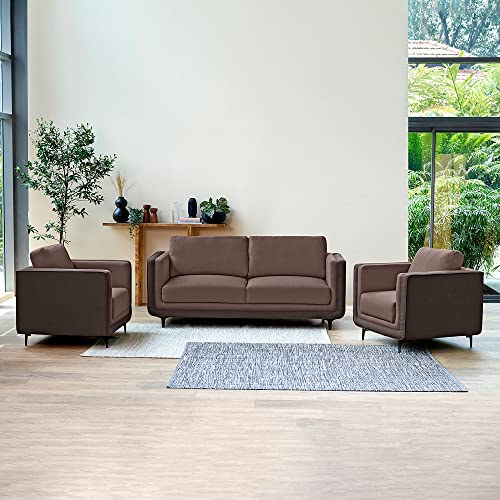 Image of Sleepyhead Mojo - 3+1+1 Seater Sofa Set (Fabric, Crazy Brown)