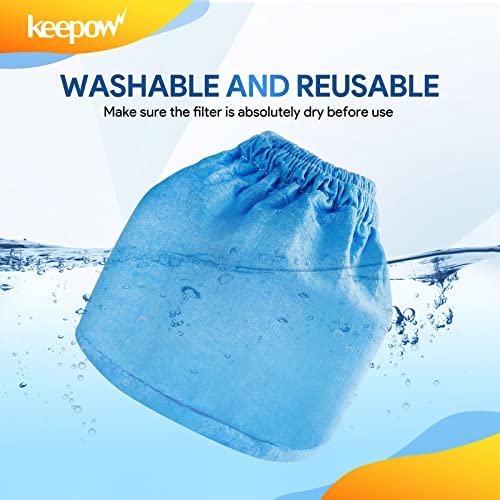 Keepow Vrc2 Cloth Filter Compatible With Armor All Shop Vac Aa155 Aa256 Aa255, Also Compatible With Vacmaster 1.5 To 3.2 Gallon Wet/Dry Vacuums, 4 Pack #TOP3