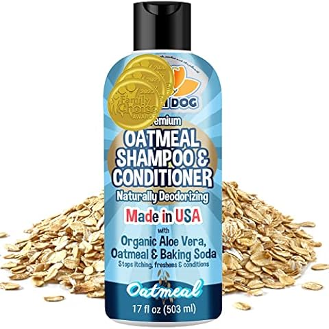 Bodhi Dog Oatmeal Shampoo & Conditioner | Naturally Deodorize Dogs, Cats & Pets with Organic Ingredients | Soothes and Moisturizes Dry, Itchy Skin | Vet Approved- Made in USA (Oatmeal, 17oz) Cover