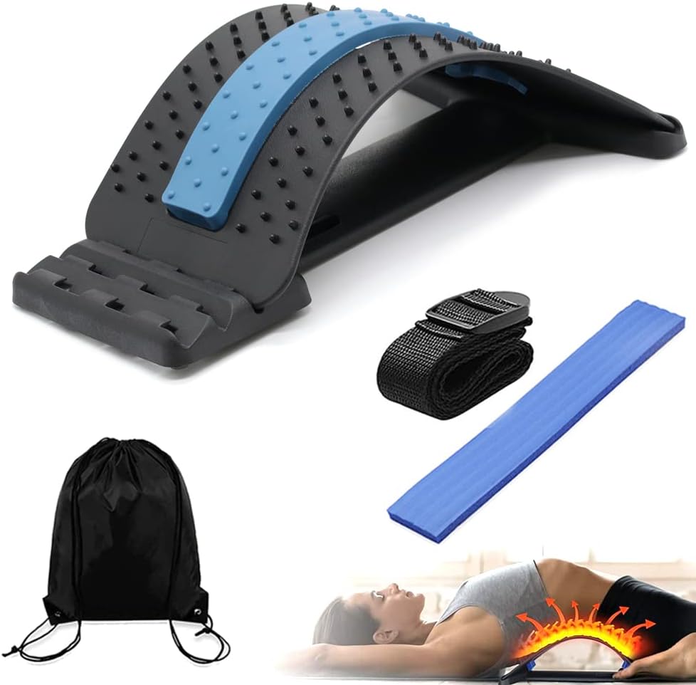 XOWO Back Stretcher, Back Stretching Device, Back Pain Relief Device Back Massager for Bed and Chair and Car, Lower and Upper Muscle Pain Relief, Back Lumbar Stretcher : Health & Household