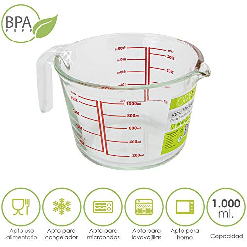 Oryx 5024150 Carafe doseur en verre 1 l Ø 16 x 11 cm