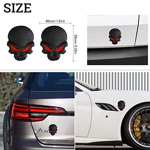 1797 3D Skull Pirate Devil Death Red Eyes Car Decals Stickers Accessories Vehicles Trucks Decorations Emblem Logo Badge Bumper Trunk Tailgate Window Metal Aluminum Alloy (2)