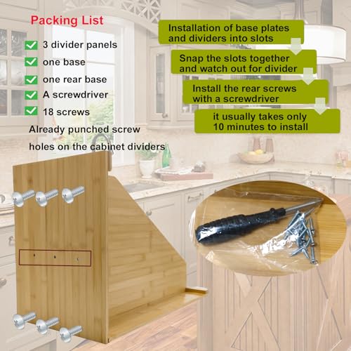 Tray Dividers for Kitchen Cabinets, 15.5in x22.5in x12in with 3 Dividers by KMHGD - Used condition - Image 7
