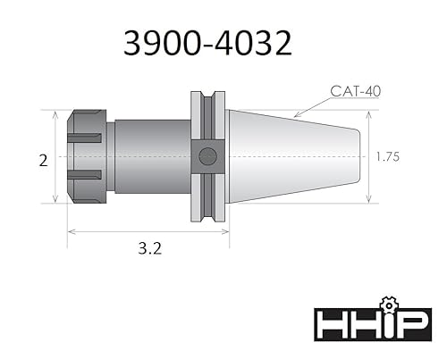 Miniatura 31 de HHIP 3901-5108 BT-40 ER-32 Juego de pinzas y mandril de 10 piezas, ER-32, longitud de calibre de 2.75 pulgadas