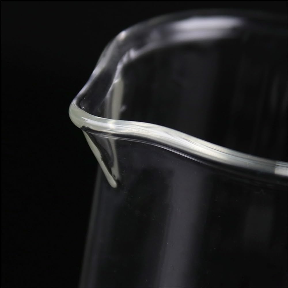 Vaso medidor de Vidrio de Laboratorio de 5/10/25/50 ml, Juego de Vasos de Vidrio borosilicato, recipientes de Vidrio Transparente para medir líquidos.