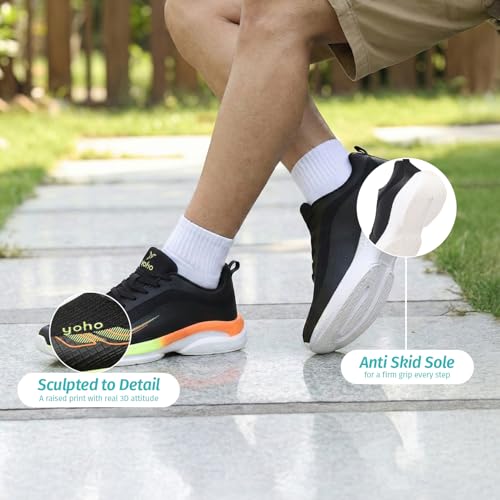 Image of YOHO RushHour Dynamiq Sports Shoes for Men |Cushioned Insole, Stylish, Casual & Sneakers for Gents | Lightweight, Anti-Skid Shoe for Gym, Walking, Running & Everyday Use-1800