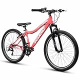 Ecarpat 24 Inch Female Mountain Bike, Dual V Brakes 21 Speeds High-Carbon Frame Women...