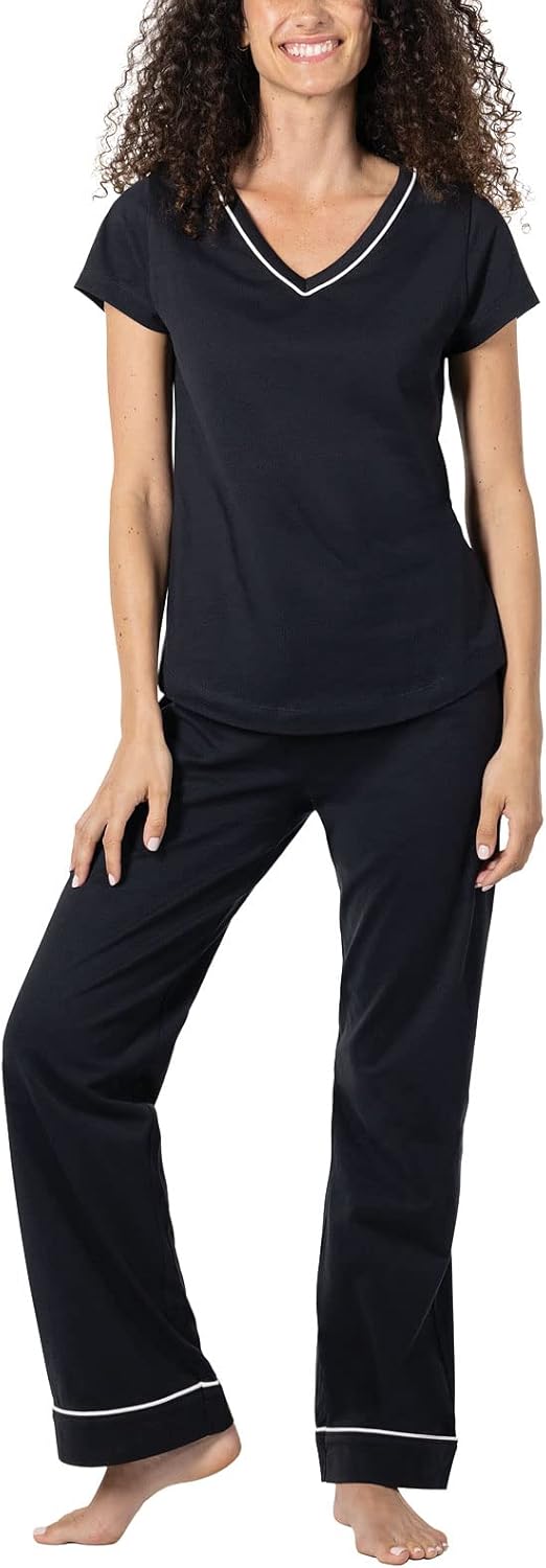 PajamaGram PJs For Women Set - Women Pajamas, Short Sleeve, 100% Cotton