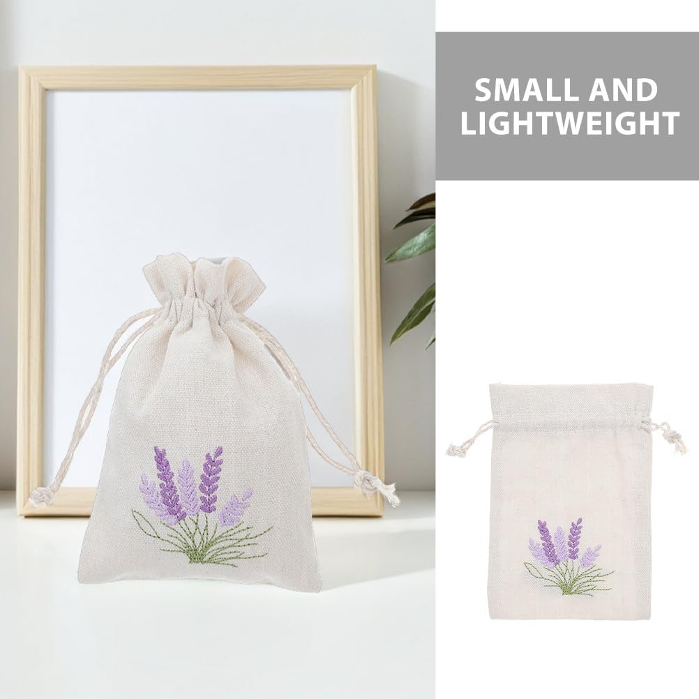 PRETYZOOM 20pcs Lavender Sachet Bags: Cotton Drawstring Pouch Empty Refillable Small Bags for Lavender Spice Jewelry Wedding Home Car Decorations