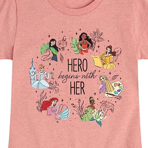 Disney - Princess - Hero Begins with Her - Toddler and Youth Girls Short Sleeve Graphic T-Shirt3